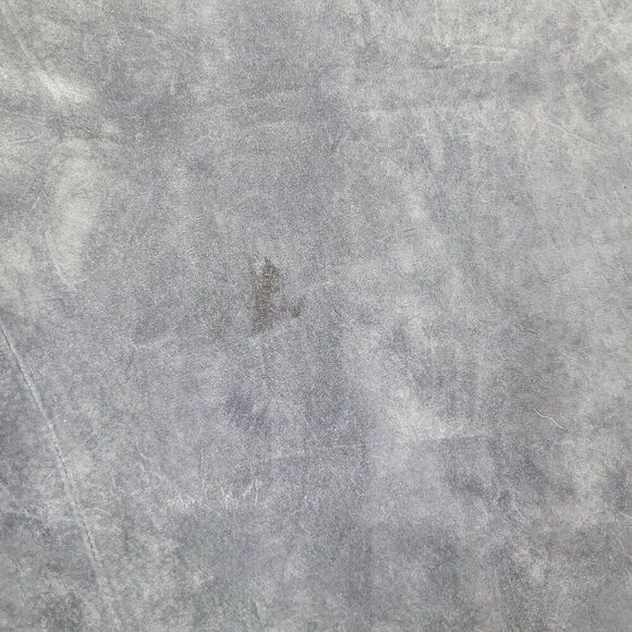 Vintage Suede Leather Scalloped Bell Cropped Blazer Jacket 12 Blue Shawl Peplum - Picture 10 of 11